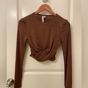 Significant Other Crop Top in Brown - 4